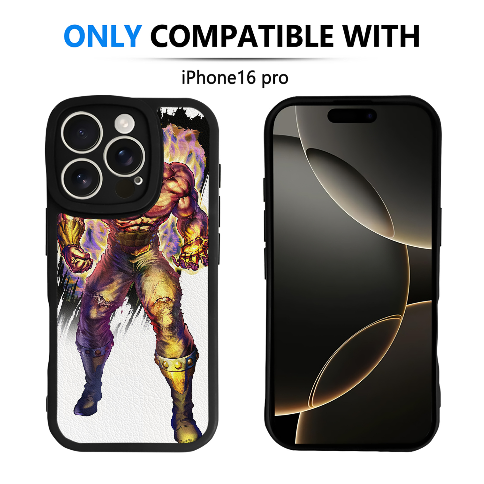 （画像用） 北斗の拳 Fist of the North Star 【iPhone 16シリーズ対応】シリコンスマホケース（レザー調） 材質：シリコン
